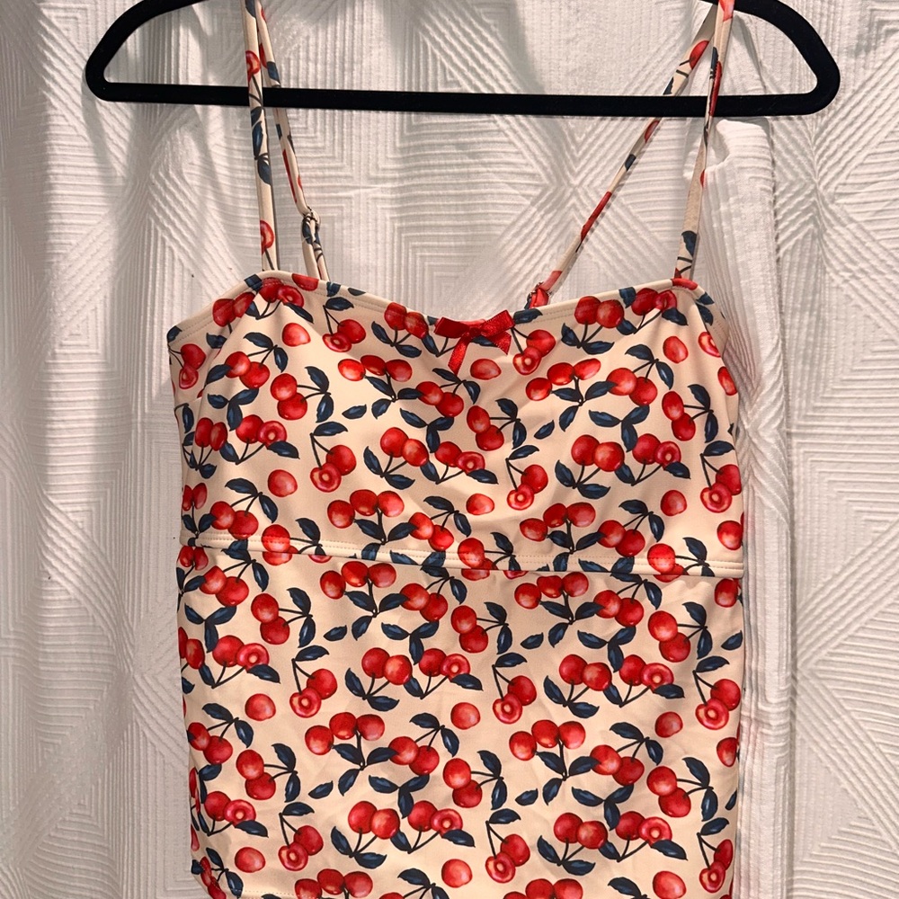 Cherry print Tankini bikini + coordinating shorts